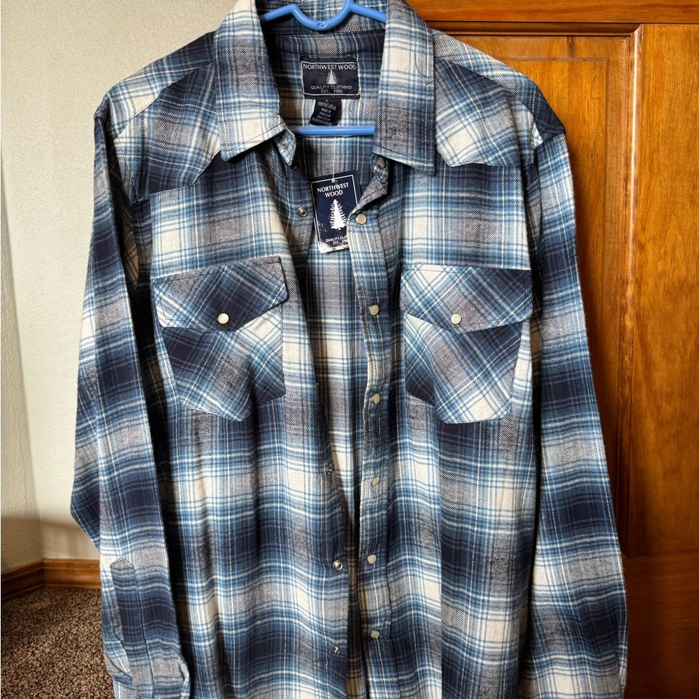 Pearl snap flannel
